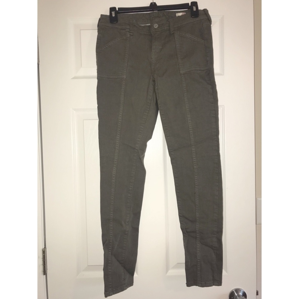 Army green skinny jeans